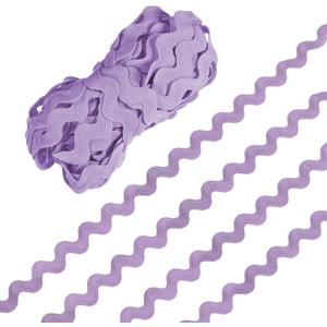 M METERXITY Rick Rack Trim, 10 Yard 10mm / 0.4 Inch Wave Bending Fringe Trimming Ribbon for Sewing/DIY Crafts/Clothes/Decoration, Polyester RIC Rac Trim [Light Purple]