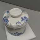 Butter Crock with Water Line, Ceramic Butter French Keeper Dish with Lid for Fresh Spreadable Butter (Forest Blue)
