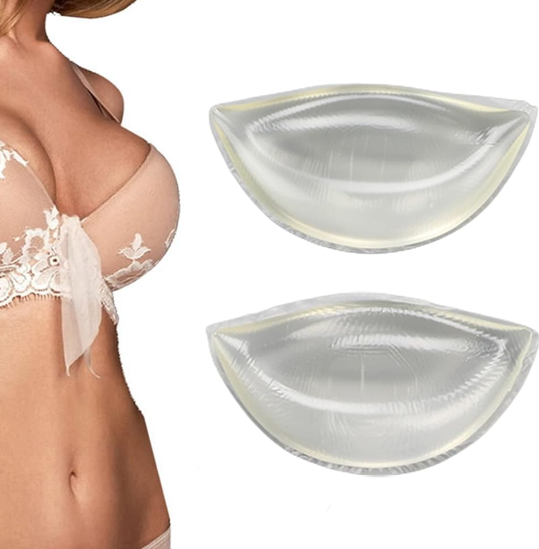 Clear Silicone Bra Inserts - Triangle Gel Breast Inserts Enhancers Waterproof Push Up Pads Bra for Bikini Swimsuit