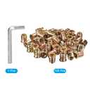 uxcell 3/8-16 x 20mm Threaded Inserts Nuts, 100pcs Threaded Inserts for Wood Furniture, Interface Hex Socket Drive Wood Insert Nuts with Hex Wrench