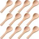 Boao 50 Pcs Small Wooden Spoons, 3.5'' L, Mini Wood Natural Tiny Spoons Wooden Little Teaspoons for Jars Sugar Creamer Honey Spices Salt Kitchen Supplies (Light Wood)