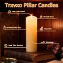 72-Pack Ivory 2-Inch Wide Pillar Candles, Bulk Set of 3 Heights (3, 4, 6 Inch), Dripless Unscented Smokeless Hurricane Candles for Creating Warm Elegant Atmosphere at Weddings and Events.