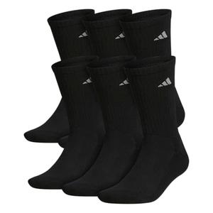 adidas Men's Athletic Cushioned 6-Pack Crew, Cushioned Crew Socks with Arch Compression for a Secure Fit XL
