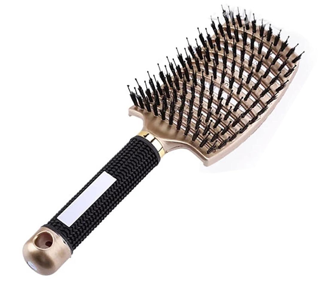 Hairstreaq Detangling Brush, Wet Dry Detangler Hair Brushes, Vented Detangling Brush, Fast Drying Styling Massage Hairbrush for Women & Kids Long, Thick, Thin, Curly & Tangled Hair (Gold)
