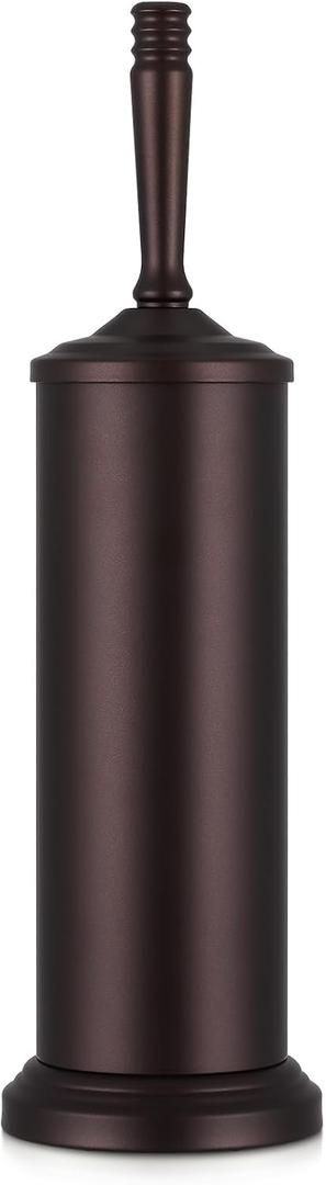 Bronze Toilet Brush and Holder Set, Stainless Steel Toilet Brush for Bathroom,Heavy Duty Bronze Toilet Bowl Brush and Holder,Deep Cleaning Modern Toilet Cleaner Brush -Space Saving, Covered Brush