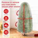 Upright Christmas Tree Bag for 6-6.5 Foot Tree, Heavy Duty Storage Bag for Artificial Xmas Tree, PE Material Waterproof Tear-Resistant Tree Cover with Reinforced Handles, Stand Up Storage Solution