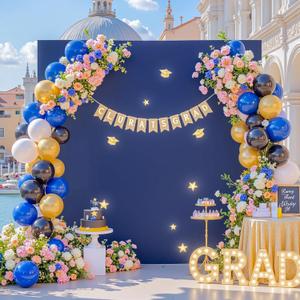 6.6FT x 6.6FT Navy Blue Square Arch Backdrop Covers Spandex Fitted Wedding Arch Covers Stretchy Backdrop for Baby Shower Birthday Party Bridal Shower Ceremony Photo Photography Background Decorations
