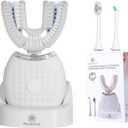 Electric U Shaped Toothbrush for Adult,360 Degree Automatic Cleaning, Ultrasonic Tooth Brush has 23760 Nylon Bristles and 3 Modes Standard, Fast, Ultra Fast(White)