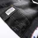 Baylvn Men's Casual Ripped Printed Denim Shorts Slim Fit Summer Beach Jeans Shorts (Black,42)