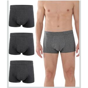 Mens Incontinence Underwear Washable Leak and Odor Protection 60ml Absorbency Covered Waistband Boxer Briefs 3 Pack (3 Dark Gray,4 XL)