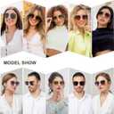 SOJOS Trendy Oversized Square Metal Frame Sunglasses for Women Men Retro Big Flat Lens UV Protection Sunglasses SJ1146