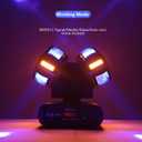MFL. Moving Head DJ Light, Mini Double Heads 10 LED RGBW Beam,10 LEDs Golden Strobe Sound Activated DMX 512 Stage Lights for DJ KTV Disco Party, Black
