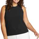 Eddie Bauer Women's Women's Plus Departure Crew Neck Tank (Black, XXL)