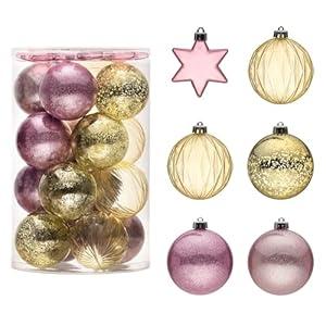 Black Christmas Ornaments, 25ct 3.15in Large Clear Plastic Hanging Ornaments for Christmas Tree, Halloween, Party