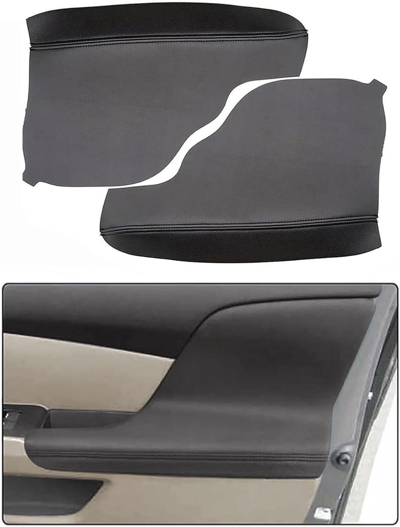 FZJDSD 2pcs Black Auto Door Panel Armrest Cover Replacement Compatible with Honda Odyssey 2011 2012 2013 2014 2015 2016 2017 Microfiber Leather Car Door Armrest Replacement Anti-Scratch