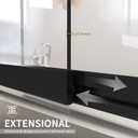 Bathtub Sliding Double Swing Door, Frameless Tempered Glass Shower Doors 22-36 * 55 Bathroom Screen Panel, Clear Deluxe Shower Door Matte Black