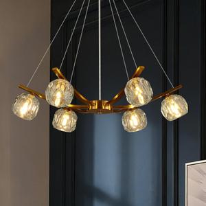 VILUXY Gold Crystal Sputnik Chandelier 6-Light Modern Pendant Light Fixture for Dining Room 25.5 Semi Flush Mount Ceiling Light Fixture for Living Room Kitchen Bedroom