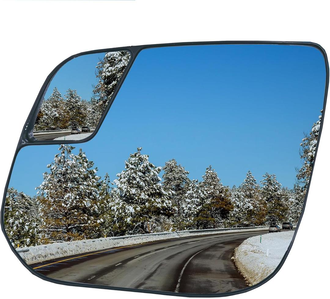 Driver Left Side Heated Mirror Glass Compatible with Chevrolet Chevy Colorado 2015-2022 GMC Canyon 2015-2022 Blind Spot Side View Convex Mirror Glass with Rear Holder