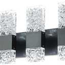 Black Bathroom Light Fixtures Crystal Bathroom Vanity 4 Light Over Mirror Modern LED Wall Light 6000K Cool Light40 Watts