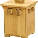 Bits and Pieces Wooden Puzzle Box Bamboo Tower Design Puzzle Box with Hidden Compartment Brainteaser, Solution Included