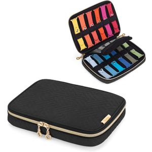 Teamoy Watch Band Storage Case Holds 12 Watch Straps, Travel Organizer Bag Compatible for All Series Apple Watch Bands or Smart Watch Bands, Black