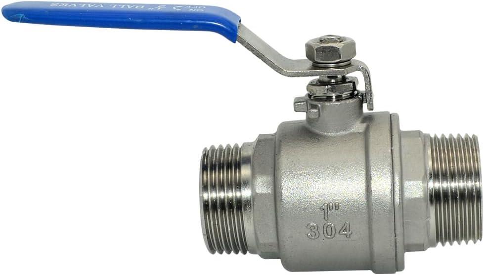 1Pcs 1'' Ball Valve, Heavy Duty Male NPT (MNPT) X Male NPT (MNPT) Thread with Long Handle Switch, Stainless Steel NPT Full Port Forged 1" Ball Valve for Water Oil and Gas, 1000 WOG