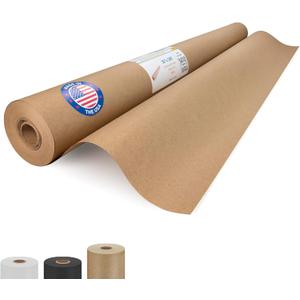 IDL Packaging Brown Kraft Paper Roll 36" x 2160" (180 feet), 30lb Thickness - USA-Made Brown Wrapping Paper for Packing, Moving, Shipping & Crafts/Arts - 100% Recycled Natural Craft Wrap Material