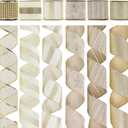 HUIHUANG Champagne Gold Christmas Ribbon Wired Champagne Glitter Christmas Tree Ribbons for X-mas Tree, Wreaths, Garlands, Home Decor, Wrapping (2.5" x 6 Rolls, 36 Yds Total)