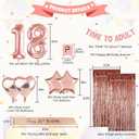 18th Birthday Decorations For Girls Happy 18 Birthday Decorations For Girls 18 Letter Balloon Numbers Happy 18th Birthday Banner Decor Rose Gold eighteen Girl Time To Adult Banner