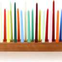 Mumufy 36 Inch Wood Taper Candle Holders for Table Centerpiece Dark Brown Giant Wooden Birthday Party Candlestick Farmhouse Long Candle Holders Decorations for Wedding Anniversary Desktop Dark Brown
