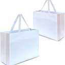 Nush White Gift Bags Extra Large - Set of 12 Reusable With Handles for Birthday, Party Favors - 15.5W x 6D x 12H, XL