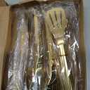 ZLMTZDJD 20 PCS Serving Utensil Set - Stainless Steel Complete Buffet Catering Utensils for Summer BBQ, Grilling, Picnic, Parties & Family Gatherings - Outdoor Serving Set (Gold)