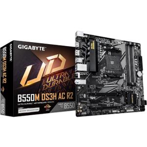 GIGABYTE B550M DS3H AC R2 AMD AM4 mATX Motherboard, Supports Ryzen 5000/4000/3000 Series Processors, DDR4, 5+3 Power Phase, 2X M.2, PCIe 4.0, WIFI5, GbE LAN, PCIe EZ-Latch, WiFi EZ Plug, RGB Fusion