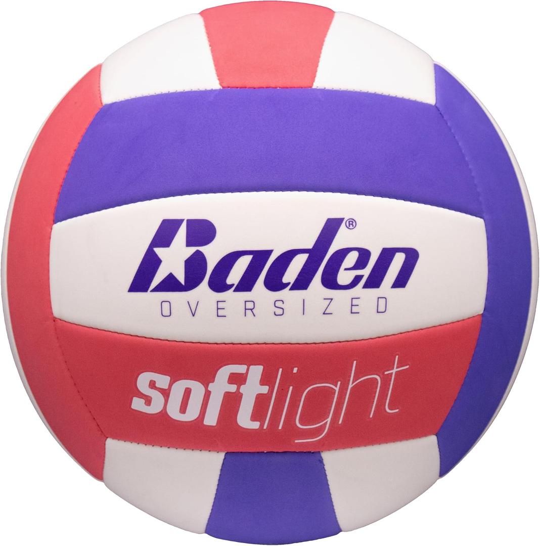 Baden | Softlight VXT2 | No Sting FlexFoam Cover | Youth Oversized Training Volleyball | K-5 Youth Players | 20% Larger + Lighter | Orange/Blue/White | Official Ball of BYOP