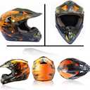 ATV Helmet,Womens ATV Helmet, 4 Wheeler Helmets for Adults,Motocross Helmet Women, Street Riding Dirt Bike Helmets, utv Helmets for Adults DOT Approved(Orange, Large)