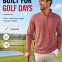 Men's Quarter Zip Mock Neck Golf Pullover Moisture Wicking Top, XL