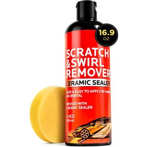 500ml Car Scratch Remover for Vehicles: Automotive Swirls Rrepair Eraser Restorer & Polishing with Buffer Pad - Scratch Eraser Kit for Light Scratches Oxidation & Water Spots (16.9 fl oz)