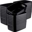 Leinuosen 21 Pack Plastic Storage Baskets Plastic Storage Bins Pantry Organizer Bins for Kitchen Freezer Cabinet Closet Bathroom Under Sink Laundry Room Bedrooms Countertops Shelve(Black)