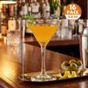 Martini Glasses Set of 16, 5.8 oz Stemmed Martini Glasses