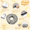 Dog Cone Collar with Enhanced Anti-Licking, Inflatable Dog Cone After Surgery, Adjustable Size with Soft Padding for Small Medium Large Dogs - M+ (Gray)