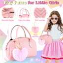 Play Purse for Little Girls Toddler, 35PCS Toddler Purse with Pretend Makeup for Kids, Girl Toys Princess Toy Includes Handbag, Phone, Kids Toy Purse Christmas Birthday Gift for Girls 3 4 5 6 7 8+