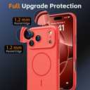 Magnetic for iPhone 17 Pro Max Case, [Matte Solid Color] [Full Camera Protection] Protective Case for iPhone 17 Pro Max - Red