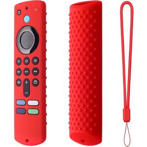 Silicone Cover Compatible with Fire TV Stick (3rd Gen) Remote Firestick Remote Cover for Firesticksticktv Silicone Protective Case Sleeve(Red)