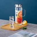 Set of 2 Glass Pitcher with Lid,2 Quart (64 oz / 1.9 Liter) Leak Proof,Glass Water Jugs, BPA-Free,Microwave & Dishwasher Safe Pitcher,Sun & Iced Tea, Sangria,Cold Brew Coffee & More