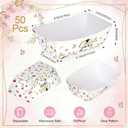 Ceenna 50 Pcs Wildflower Graduation Party Decorations 2026 Floral Paper Food Trays Freshly Flower Congrats Grad Food Boat Class of 2026 Disposable Plate Snack Nacho Popcorn Serving Tray Party Supplies