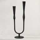 Black Cast Iron Candelabra, Antique Brass Metal Candlestick Holder, Elegant Wedding & Event Candle Stand, Vintage Decorative Candelabra for Home & Dining Room