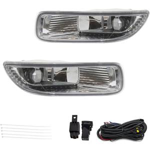 Driving Fog Lights Lamps Replacement for 2003 2004 03 04 Toyota Corolla with 9006 12V 35W Halogen Bulbs & Wiring Harness Kit (Clear Lens)