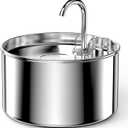 Stainless Steel Cat Water Fountain: Pet Fountains Indoor Metal Automatic Dispenser Cat Waterer Bowls Dog Faucet Bottle Pets 24/7 Running Watering for Drinking Quiet Pump with 1 Filter
