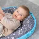 Beeezy Buddies Baby Lounger (Blue/Grey, Outer Space) - for Newborns to Toddlers Between 0-24 Months + Portable + Water-Resistant + 100% Cotton