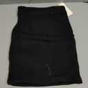 luvamia Jean Skirts for Women Denim Mini Trendy High Waisted Stretchy Asymmetrical Faux Wrap Short Skirt with Pockets (Washed Black, Size XL)